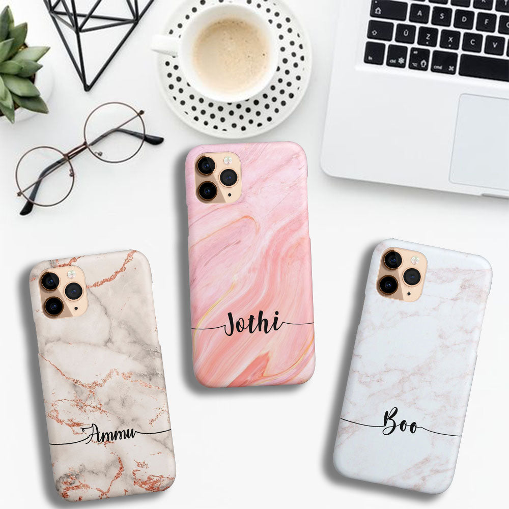 Marble Glossy Glass Case  Customised Mobile Cover – Pop It Out