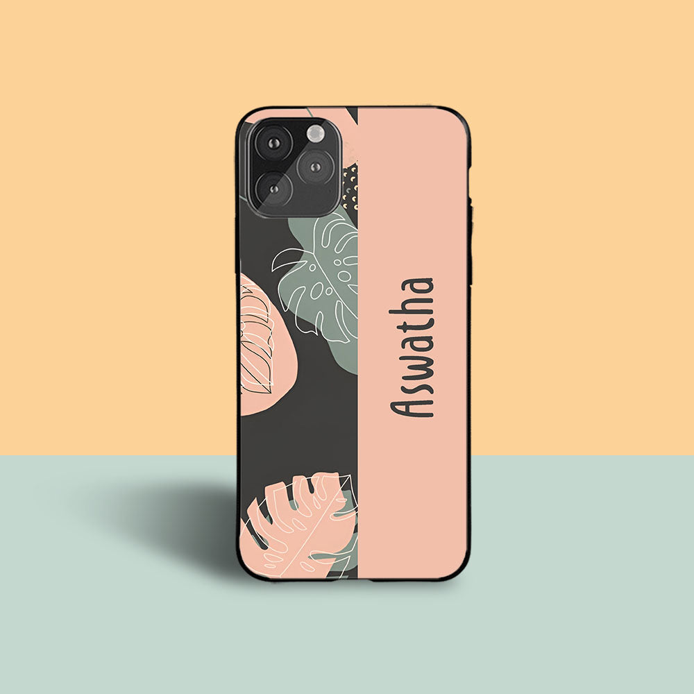 Abstract Leaf Name Protective Case