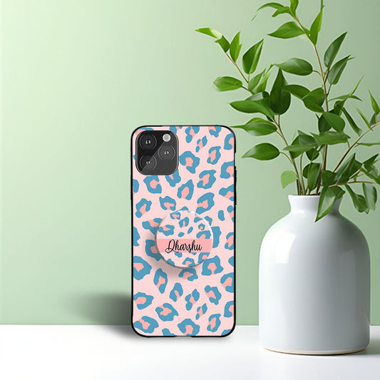 Leopard Gripper Case With Dark Peach Color