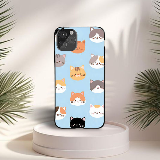 Cat Faces Printed Protective Case