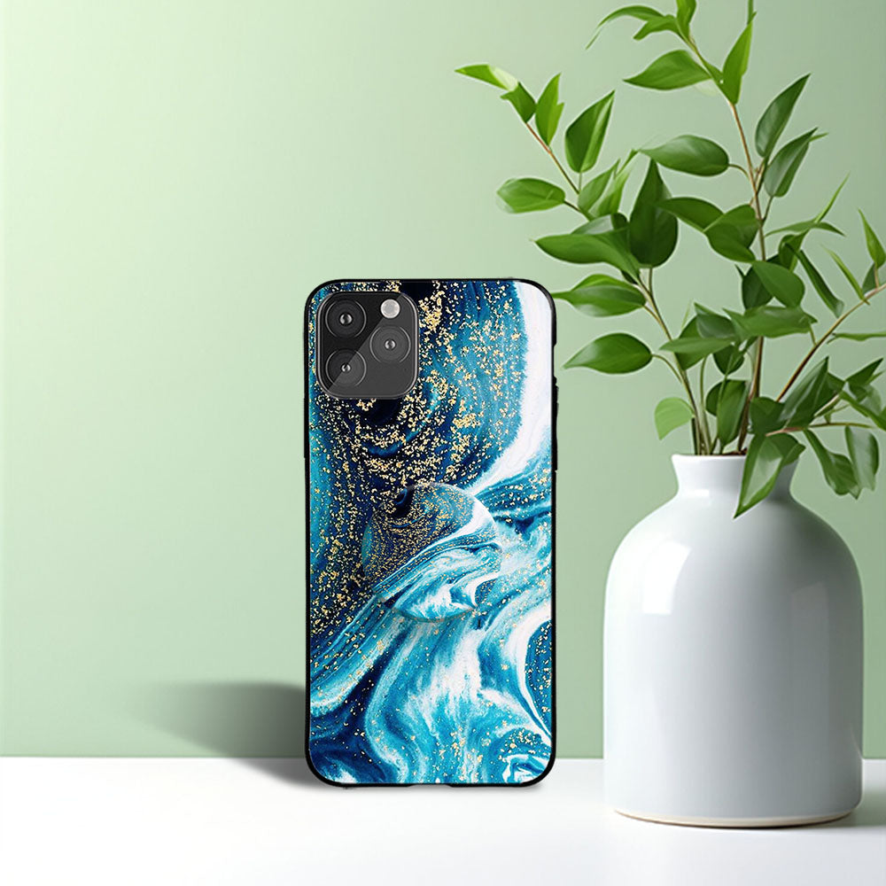 Gripper Case With Golden Peacock Marble Pattern