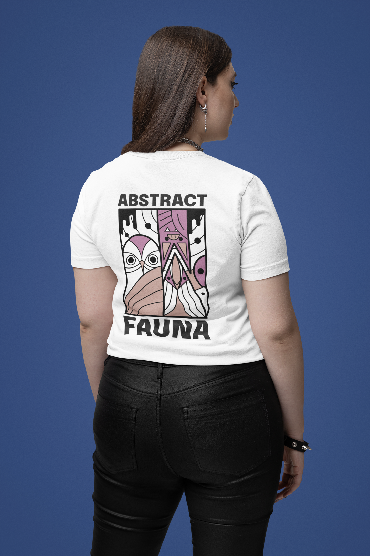 Abstract Fauna Printed White Unisex T-Shirt