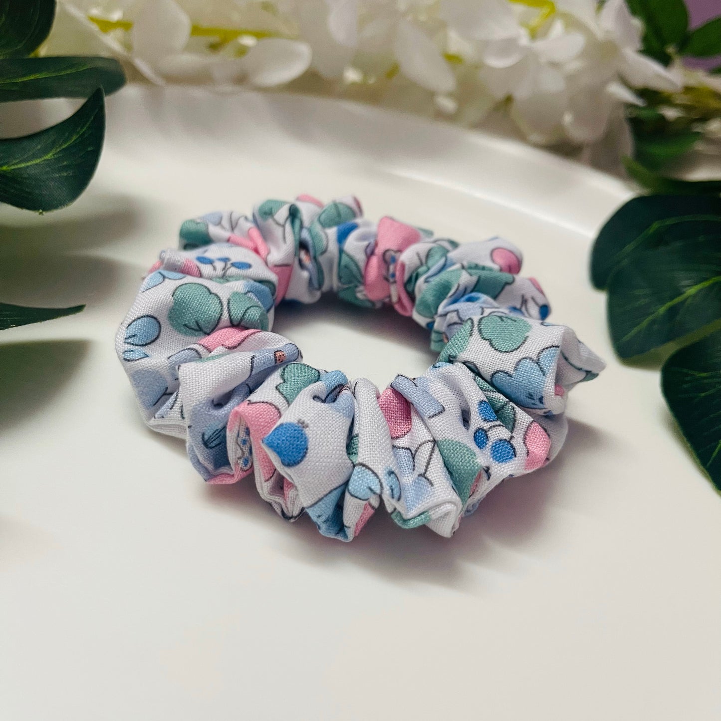 Floral Printed Cotton Scrunchies