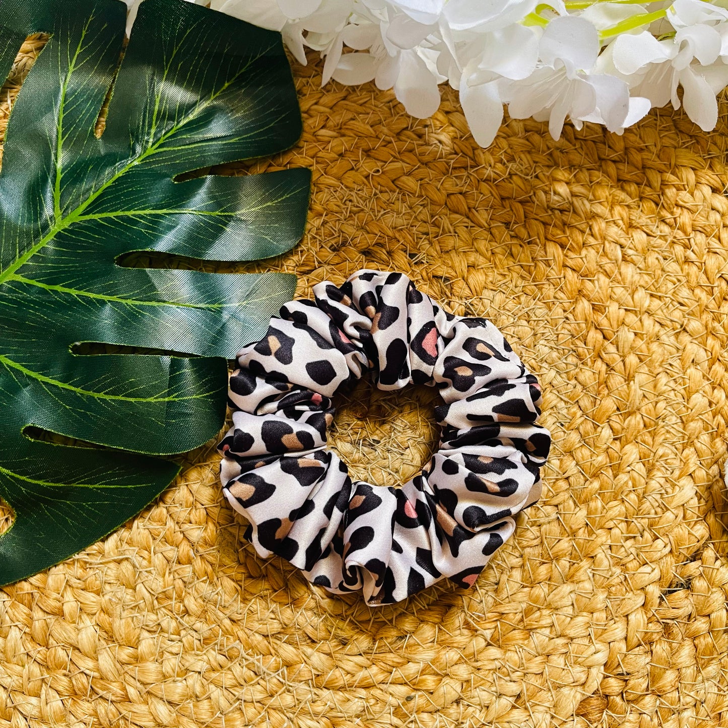 Satin Printed Lux Medium Size Scrunchie