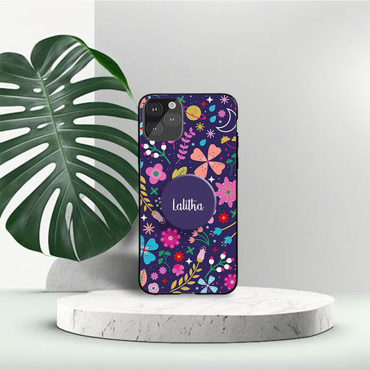 Violet Gripper Case With Florals