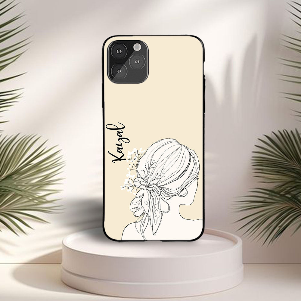 White floral Girl Art Name Case