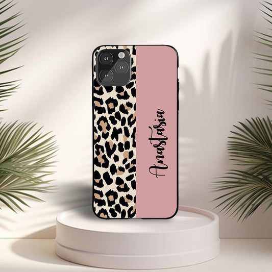 Custom Name Print Leopard Cases