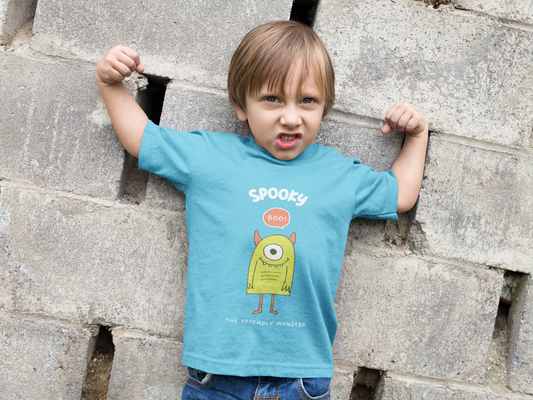 Spooky Boo Printed Skyblue T-shirts