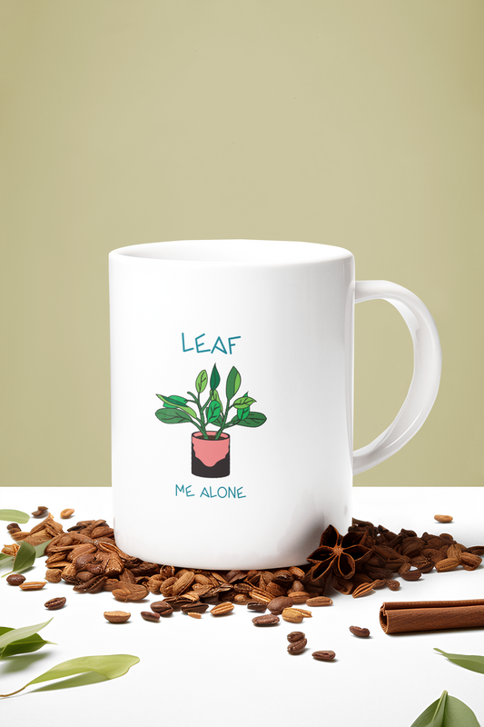 Leaf me alone Printed White Coffee Mug