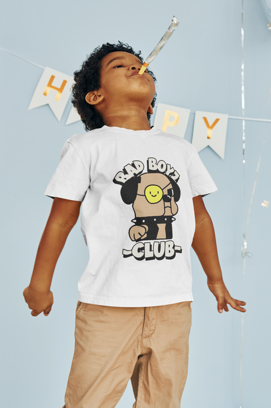 Bad Boys Club Printed white Kids T-shirts