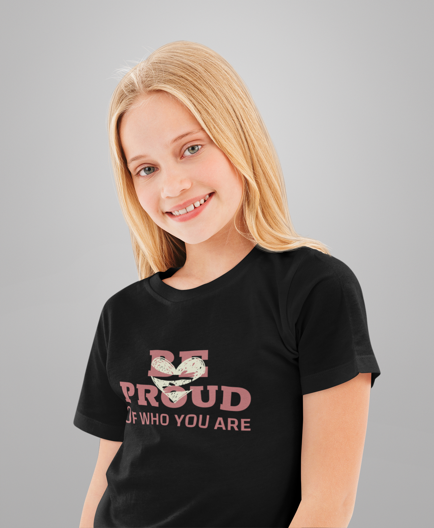 Be Proud Of Who You Are  Printed Black Kids T-shirts