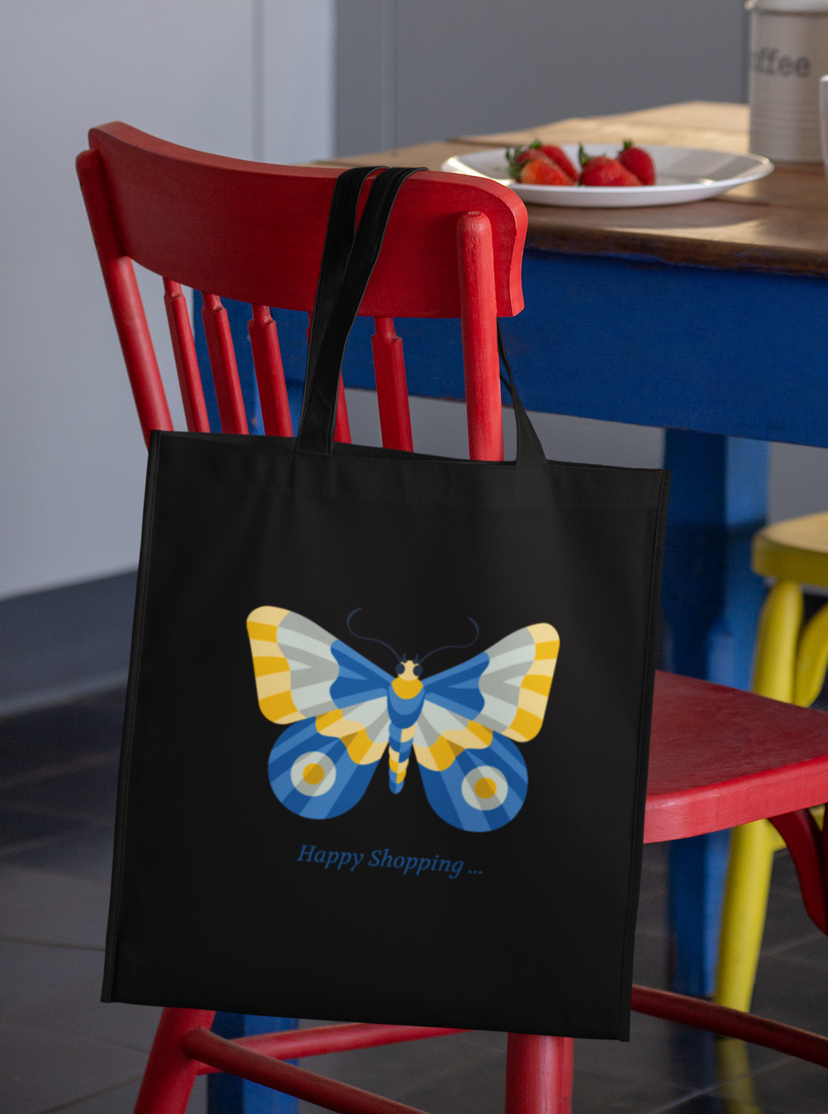 Butterfly Design Printed Tote Bag