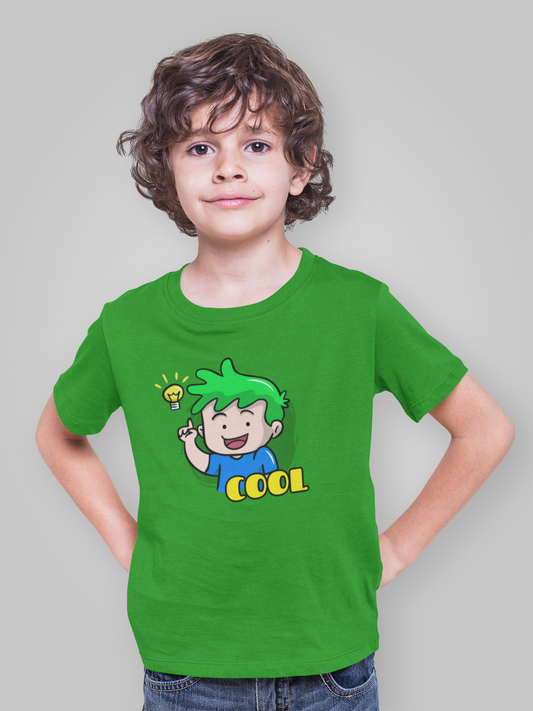 Cool Printed Flag Green Kids T-shirts