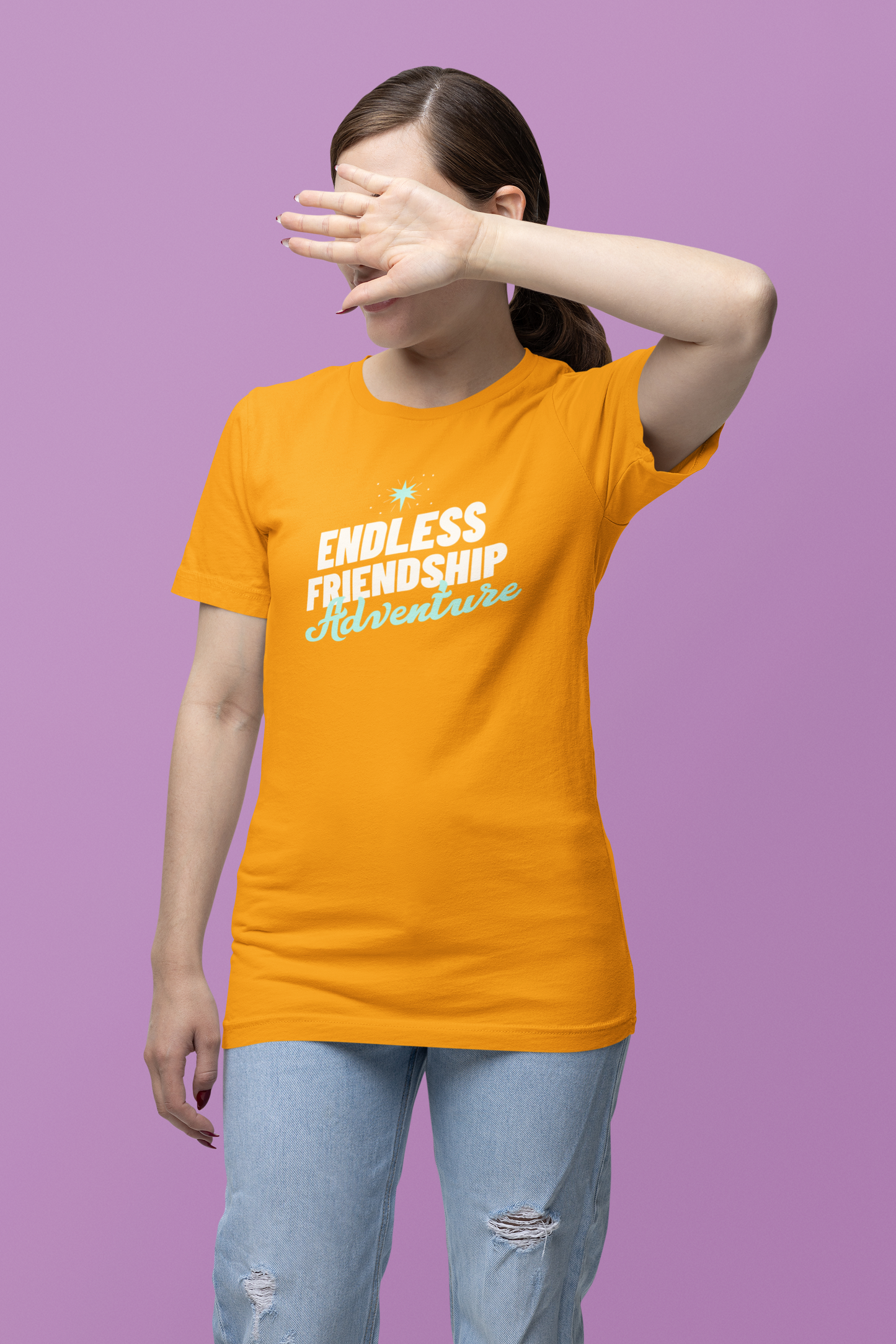 Endless friendship adventure Printed yellow Unisex T-Shirt