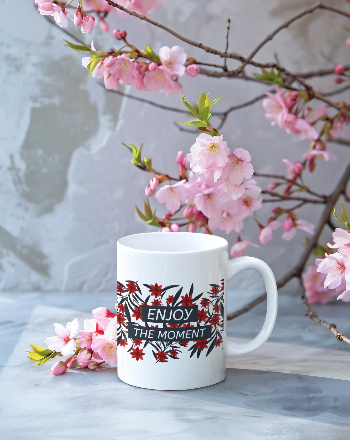 Enjoy The Moment Printed White Coffee Mug