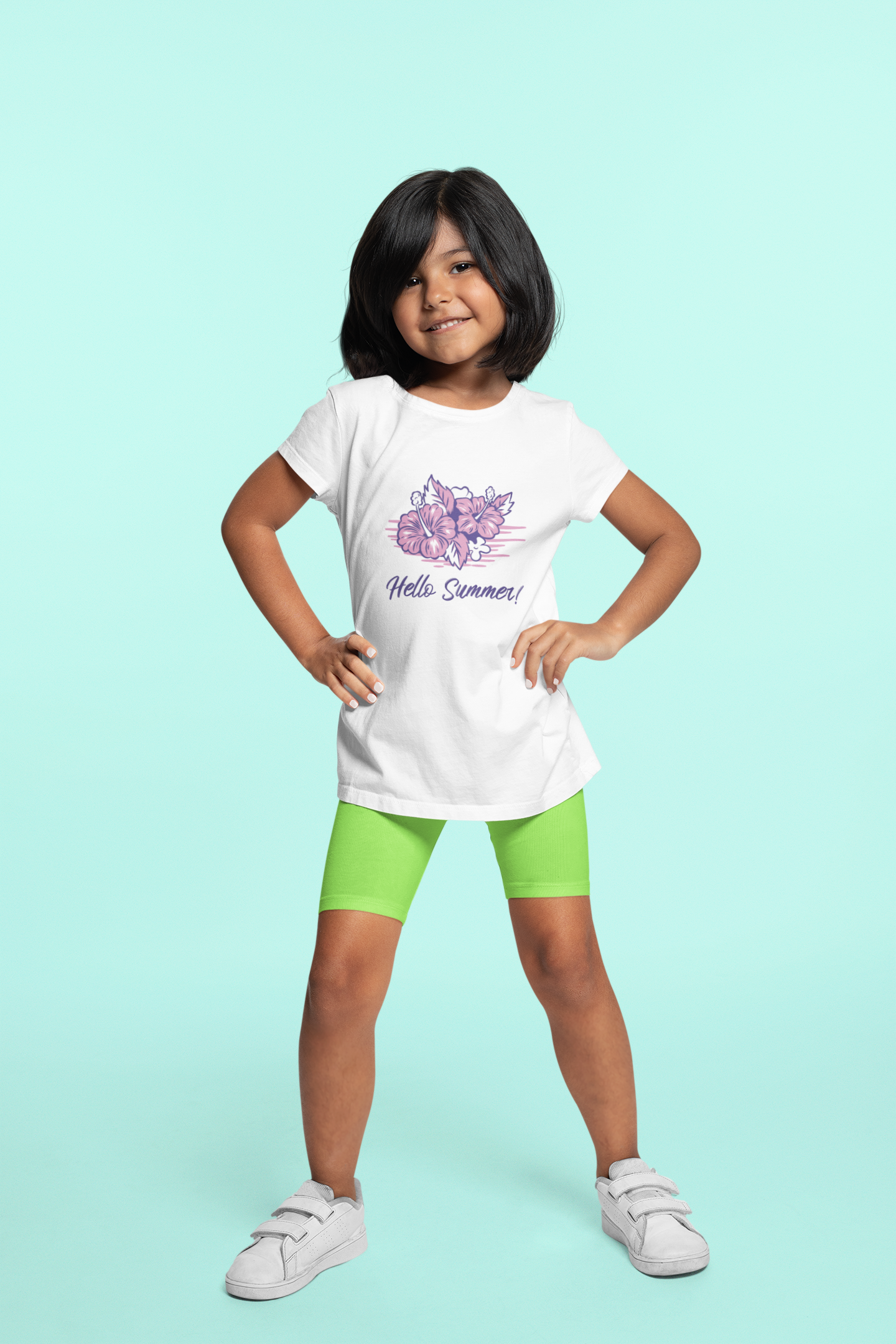 Hello Summer Printed White Kids T-shirts