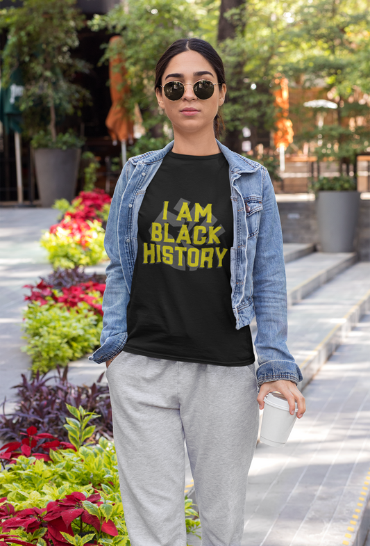 I am Black history Printed  Black Unisex T-Shirt