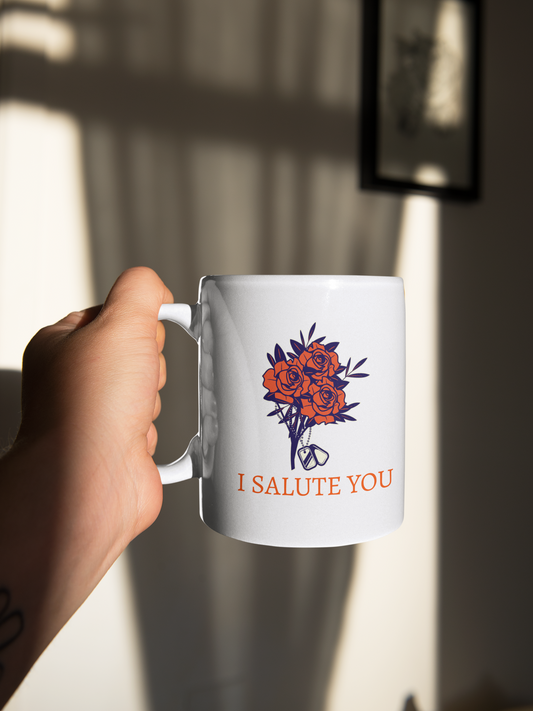 I Salute You Printed White Coffee Mug