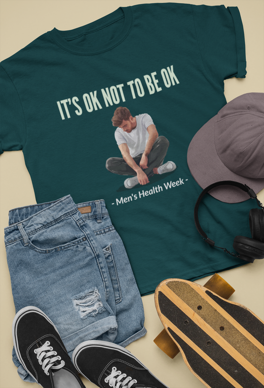 IT's Ok Not To Be Ok Printed Petrol Blue Unisex T-Shirt