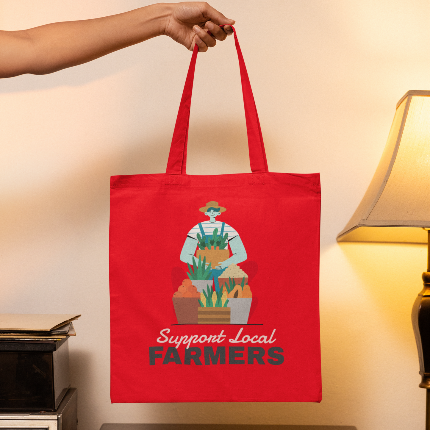 Support local farmers Printed Tote Bag