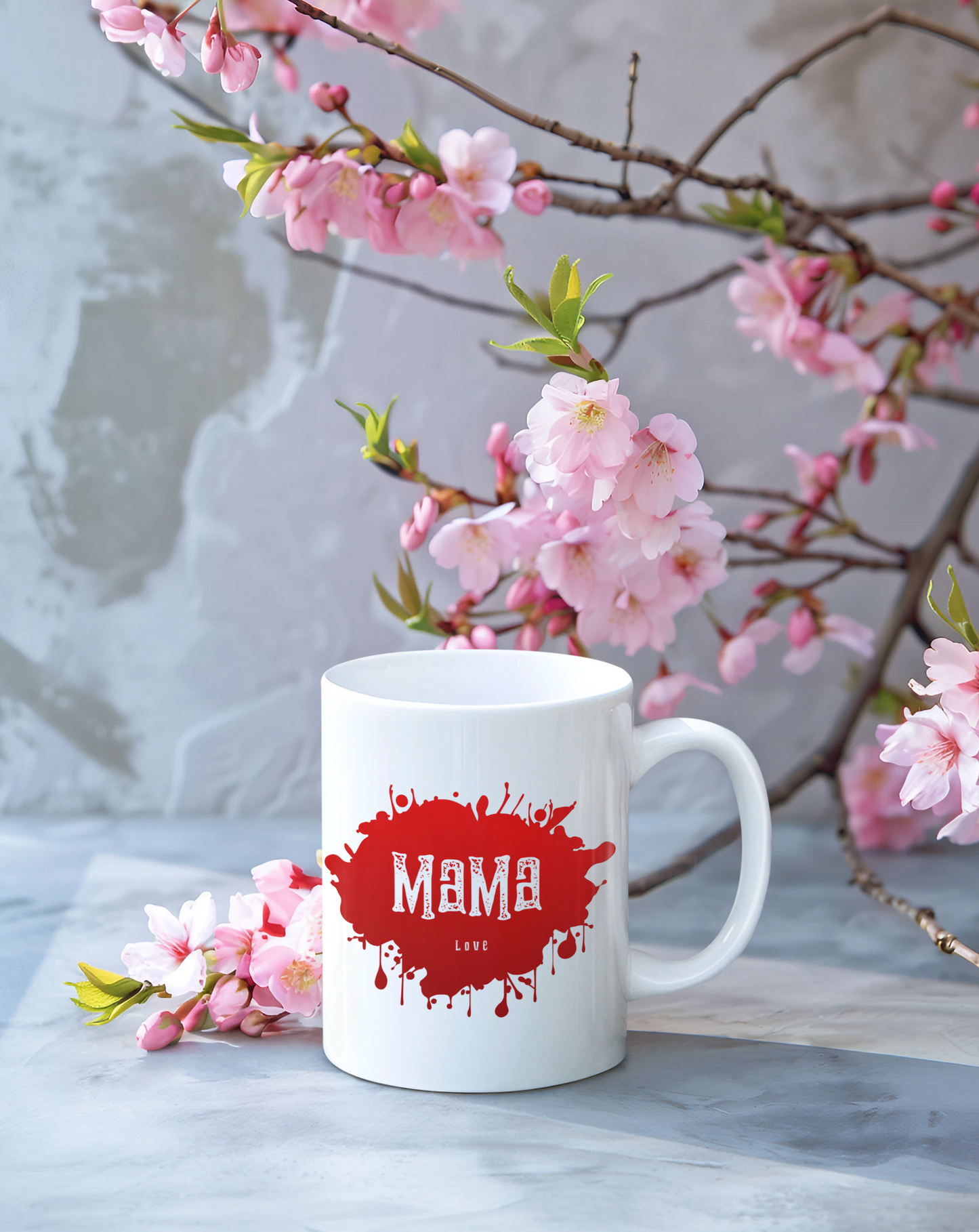 MaMa Love Printed White Coffee Mug