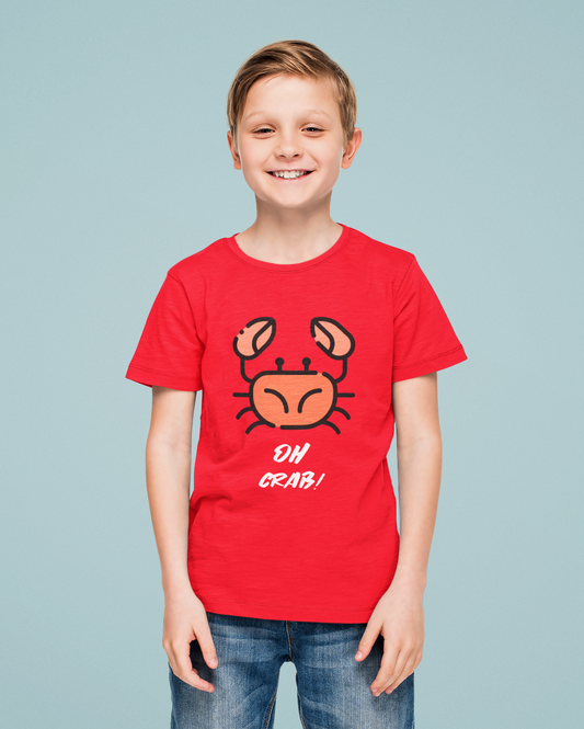 Oh crab Printed red Kids T-shirts