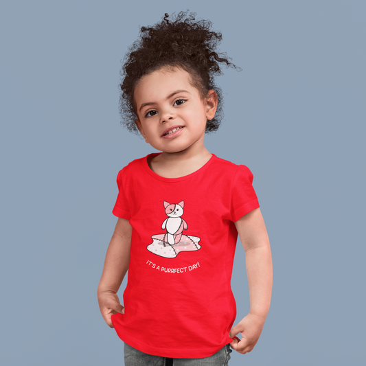 It's a perrfect day Printed red Kids T-shirts