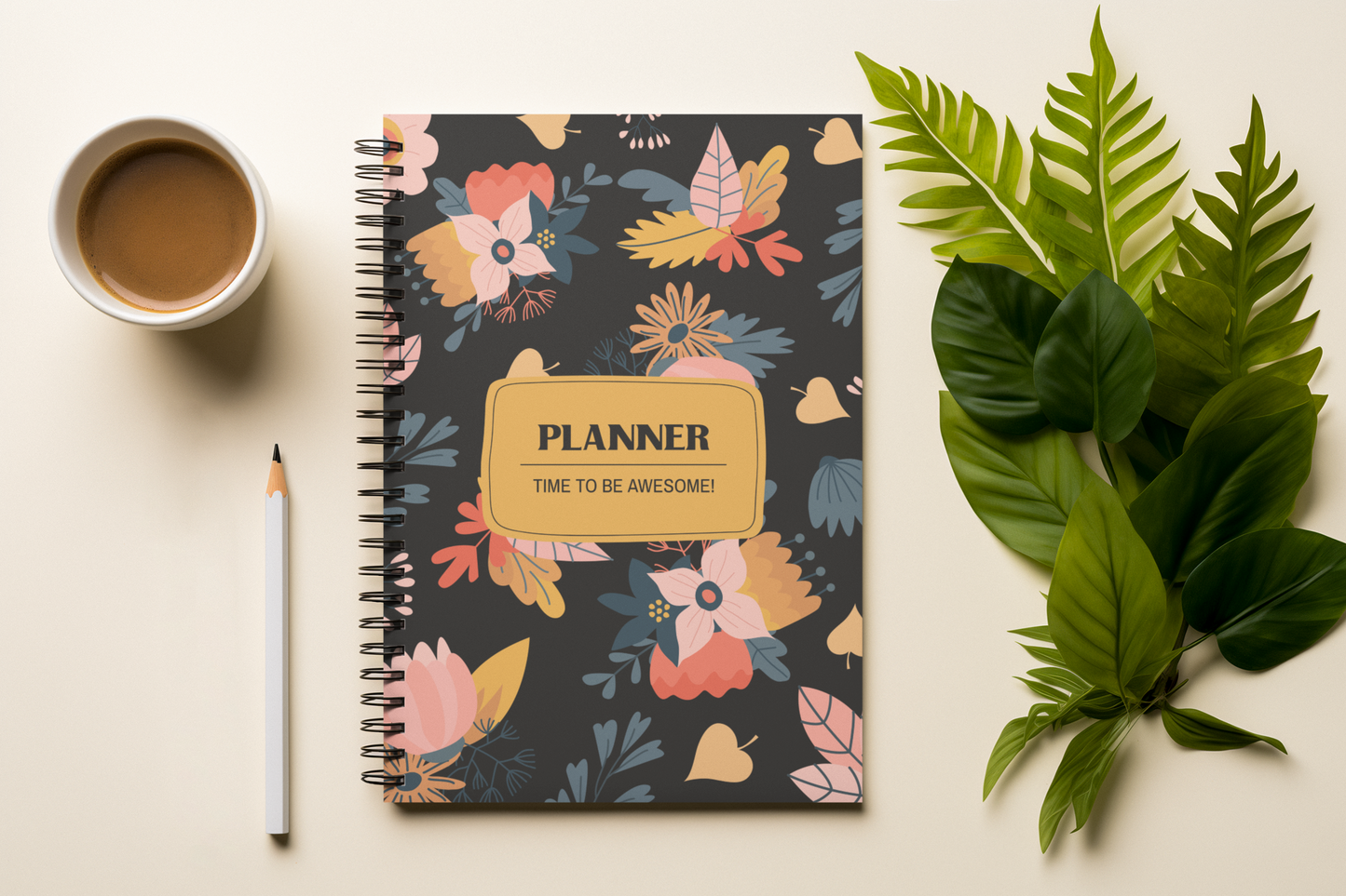 Planner time to be awesome A5 Spiral Notebook