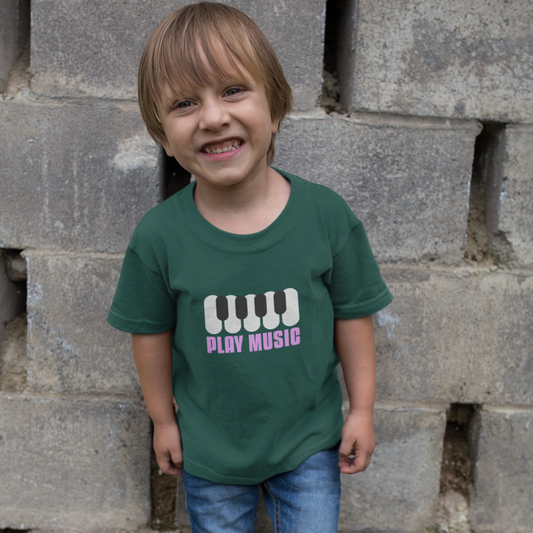 Play music Printed green Kids T-shirts