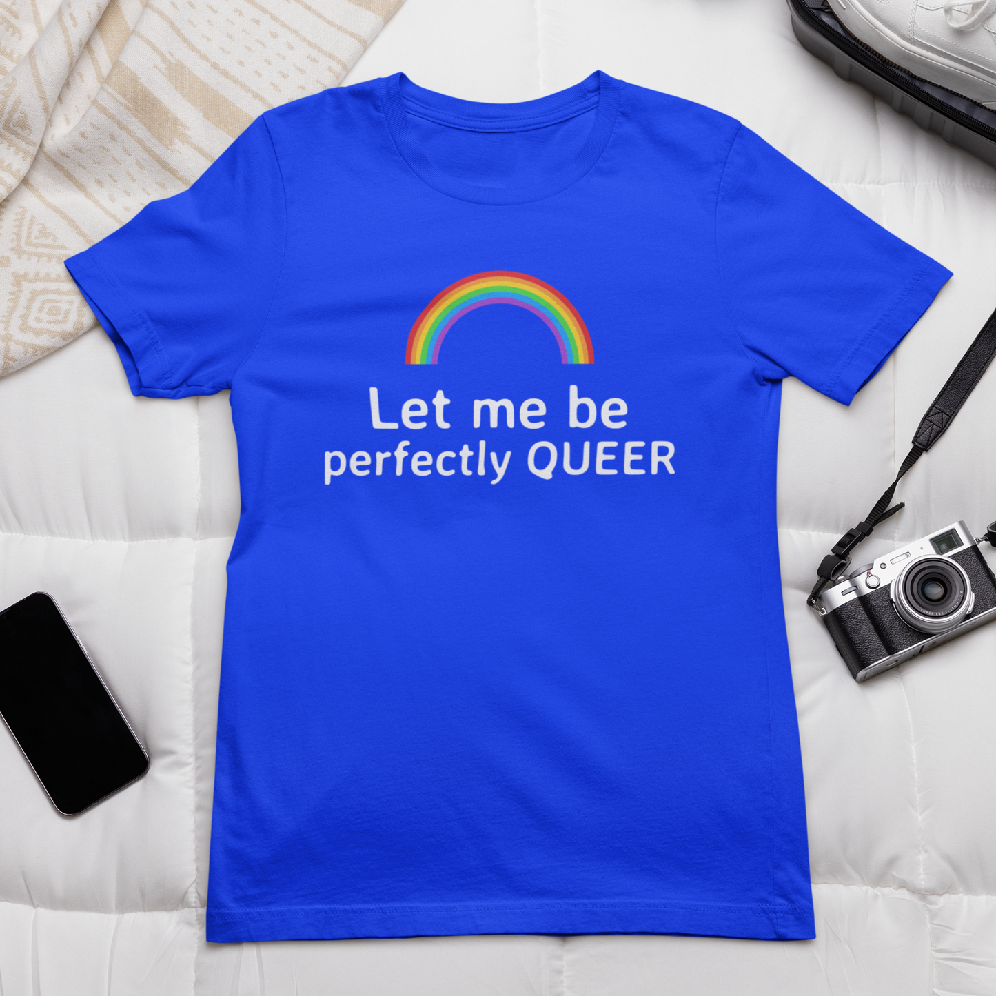 Let me be perfectly queer Printed royal blue Unisex T-Shirt