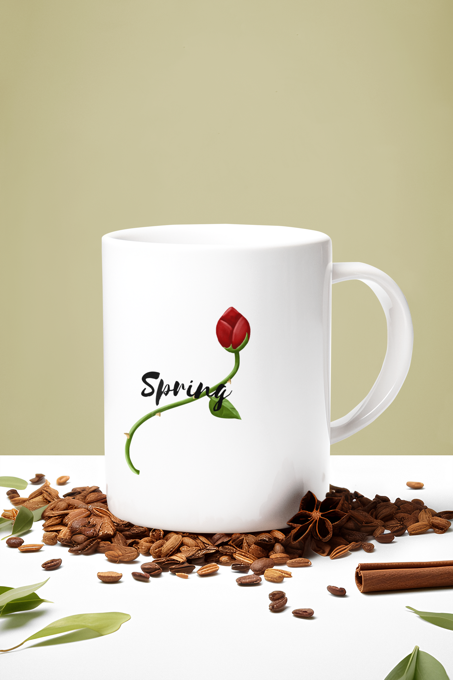Spring Printed White Coffee Mug