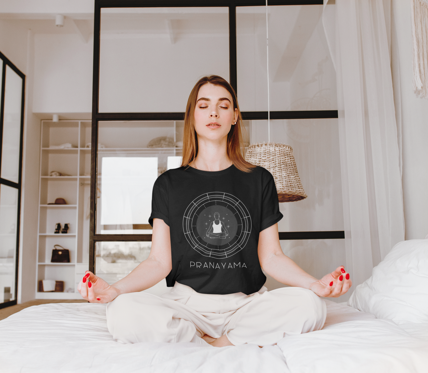 Pranayama Black Unisex T-Shirt