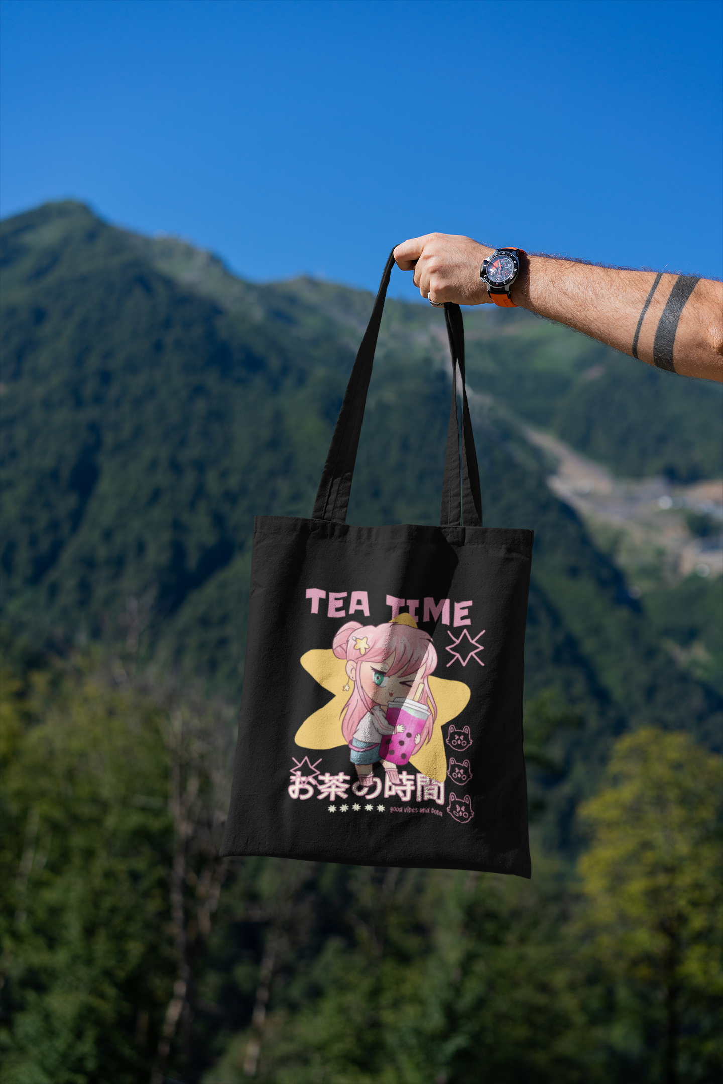 Tea time Printed Tote Bag