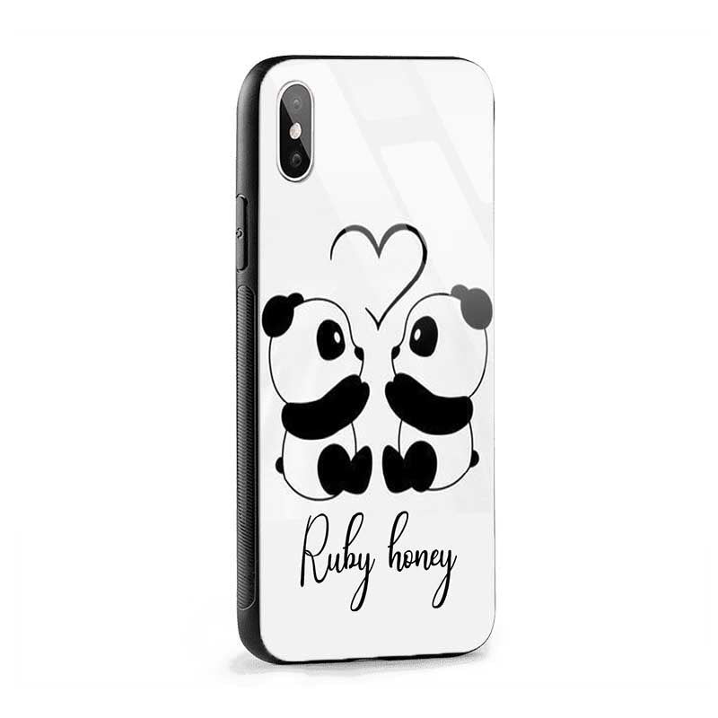 Glass Case With Lovely Pandas White Name – S A A B O O