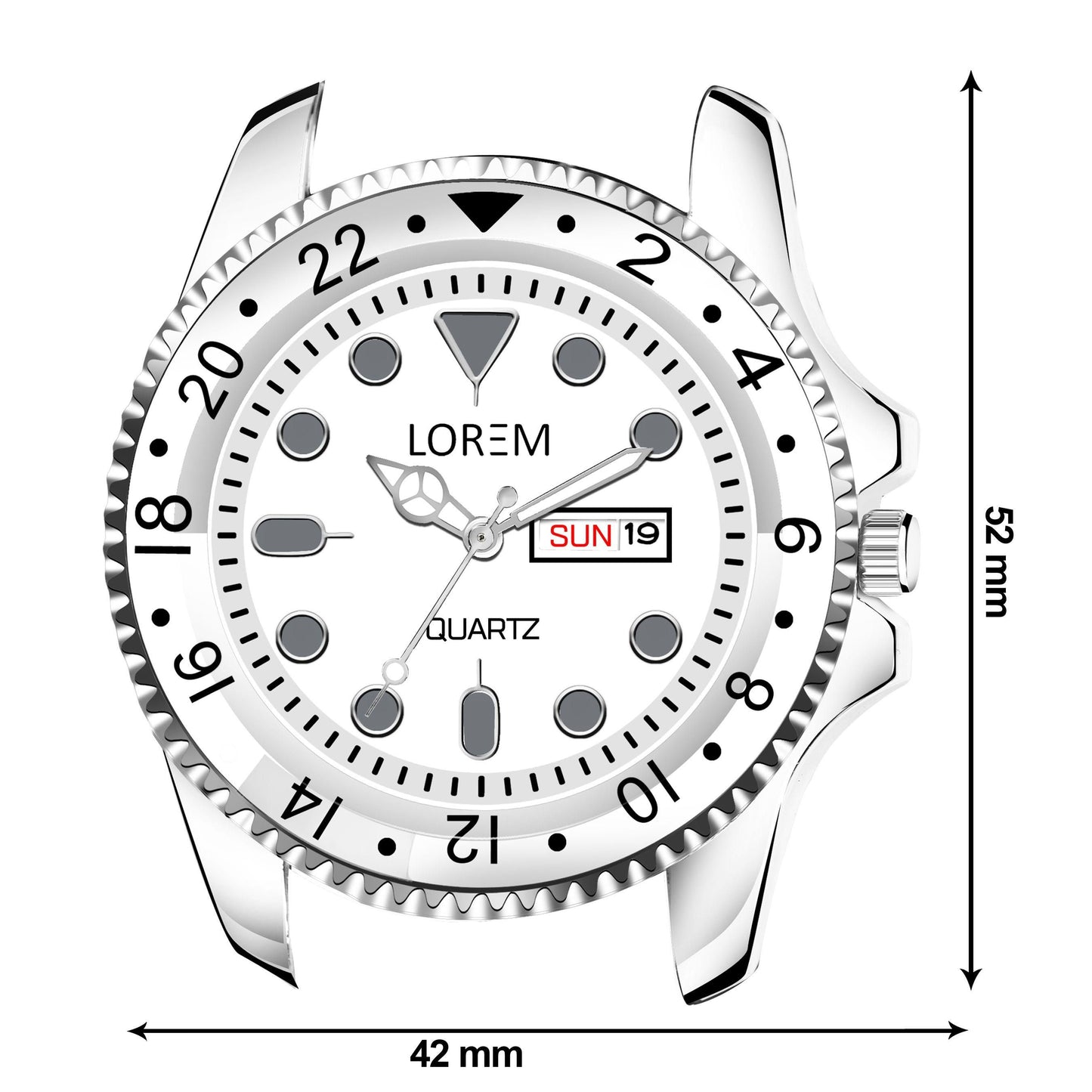 LOREM Silver Day-Date Function Casual Analog Watch