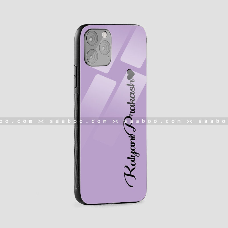 Glossy Protective Case With Purple Color Name