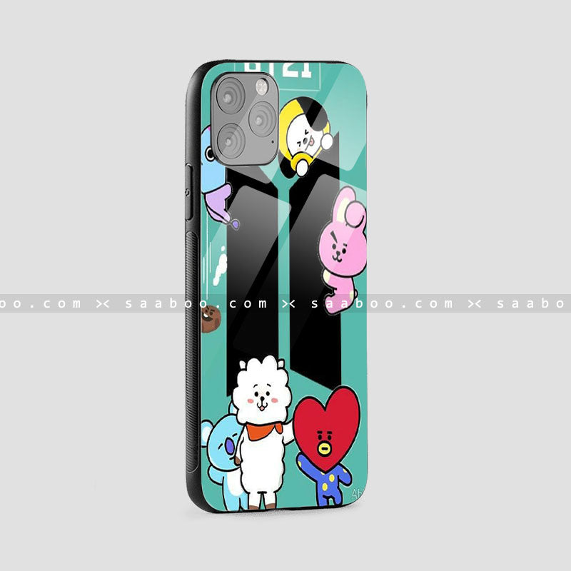 Glass Case With BT21 Design